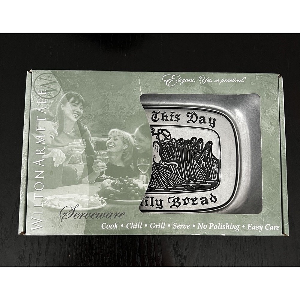 Wilton Armetale Serving Tray Plate Give Us This Day Our Daily Bread Tray NIB